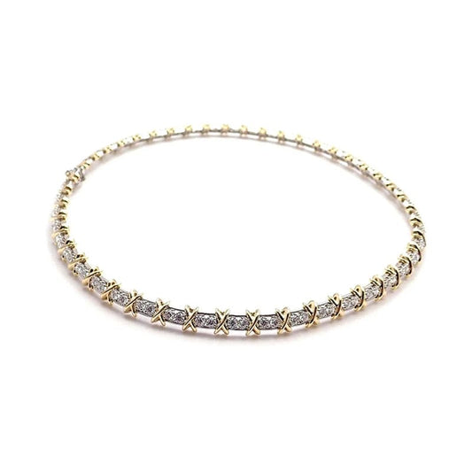18K Tiffany Schlumberger Eighteen Stone Choker Necklace