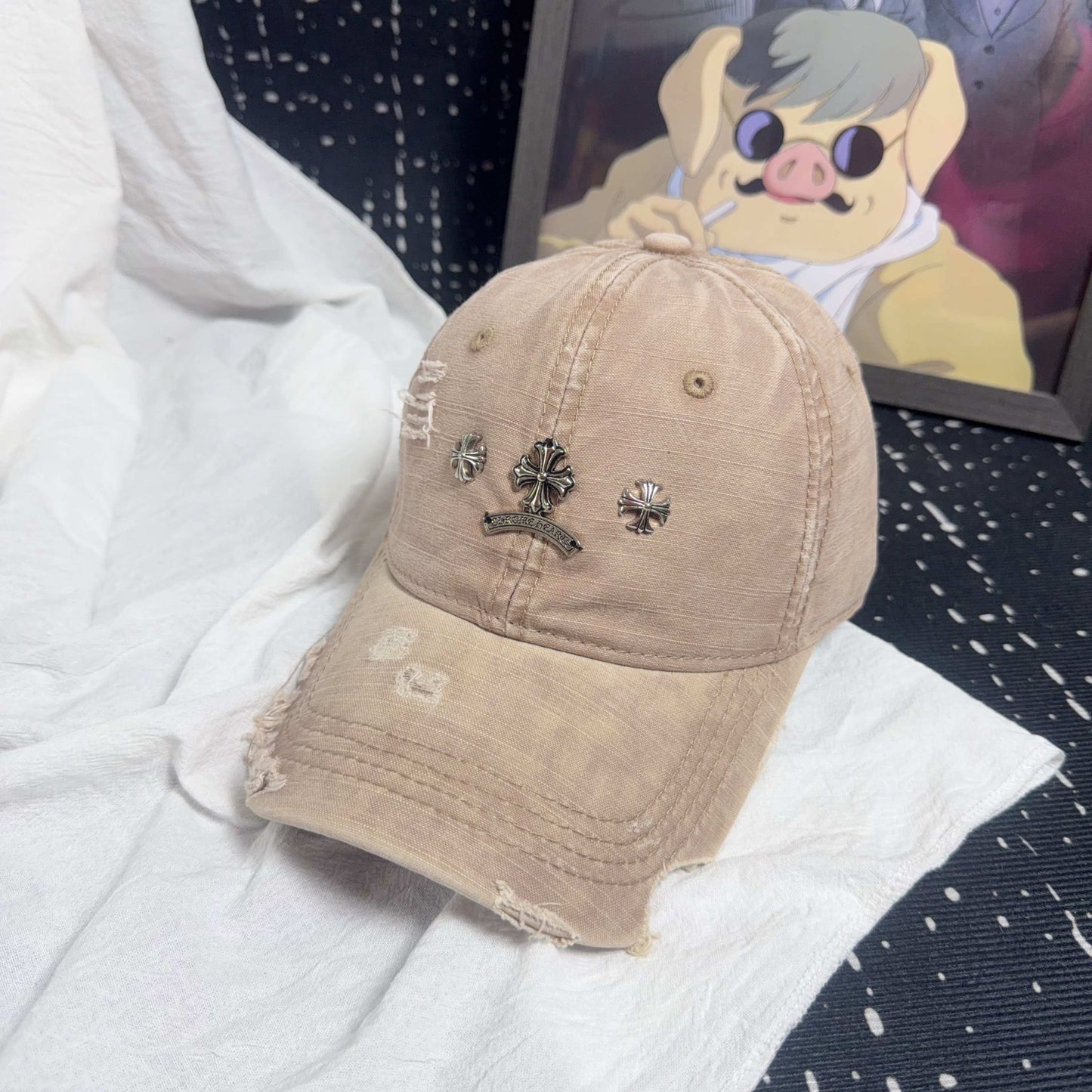 Chrome Hearts Vintage Distressed Baseball Cap